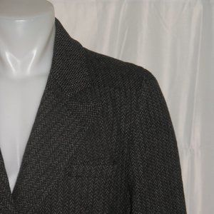 Richard Chai Gray Chevron Double Breasted Action Back Outerwear Jacket XL NWT